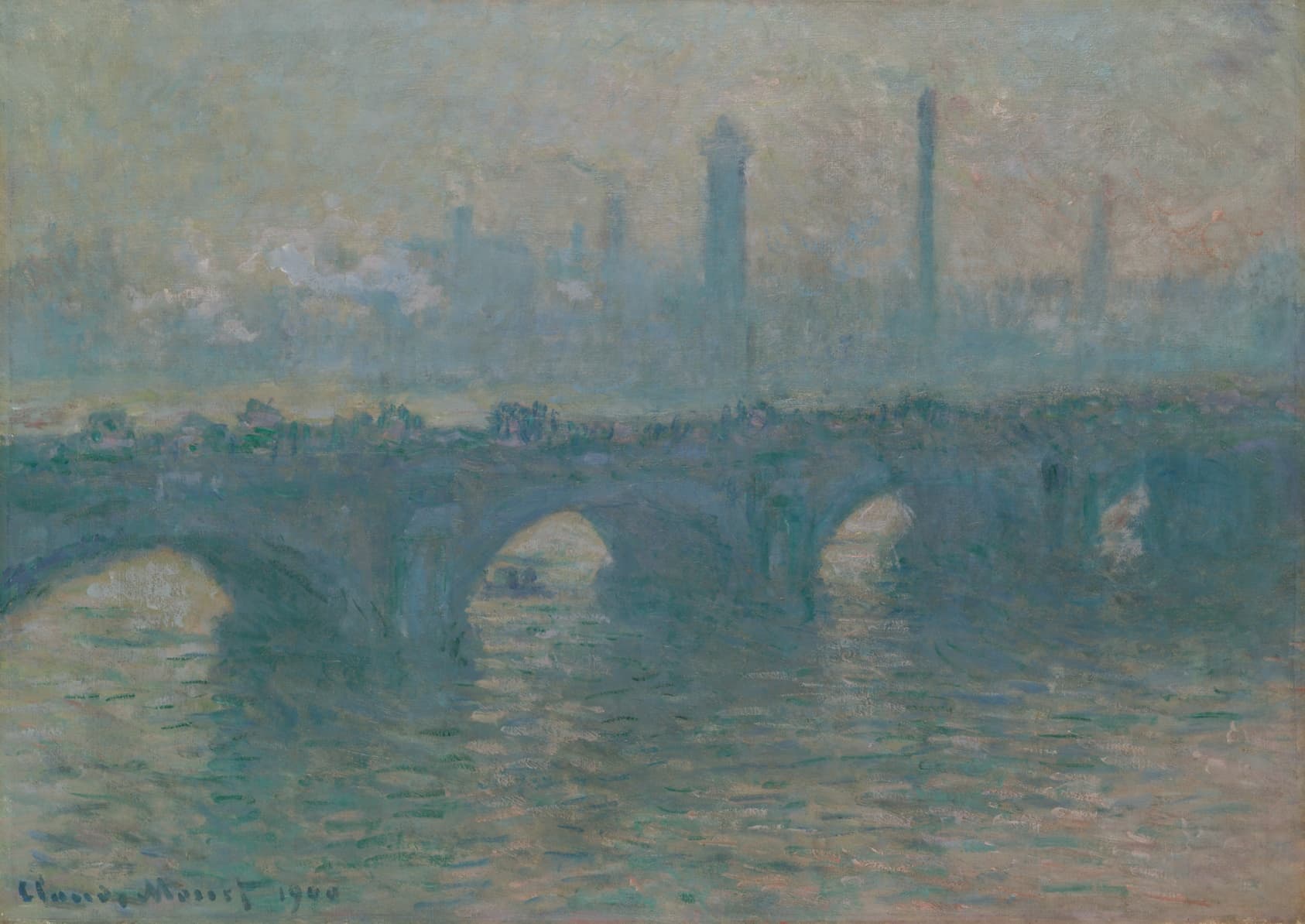 A work made of oil on canvas.