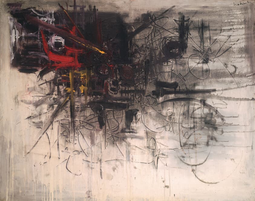 A work made of oil on canvas.