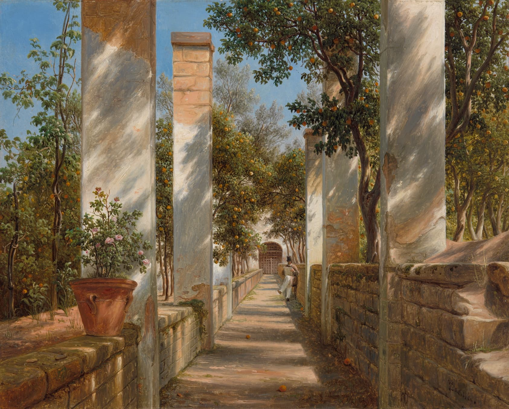 A work made of oil on paper, mounted on canvas.